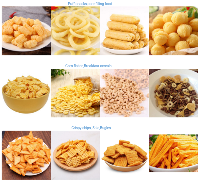 Double Screw Extruder Puffed Snacks Making Machine