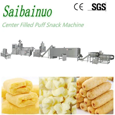 Core Filling Puff Snack Food Extruder Machine Engineer Installation