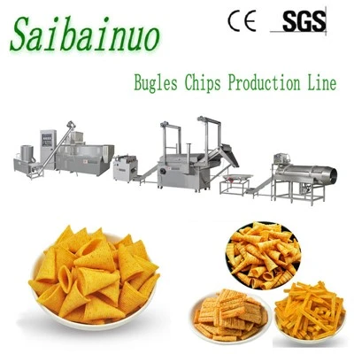 Double Screw Extruder Bugles Crispy Snack Manufacturing Machine