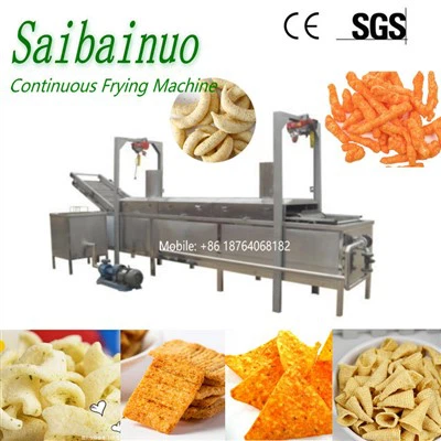 Horn Potato Chip Extruder Snack Frying Machine Production Line
